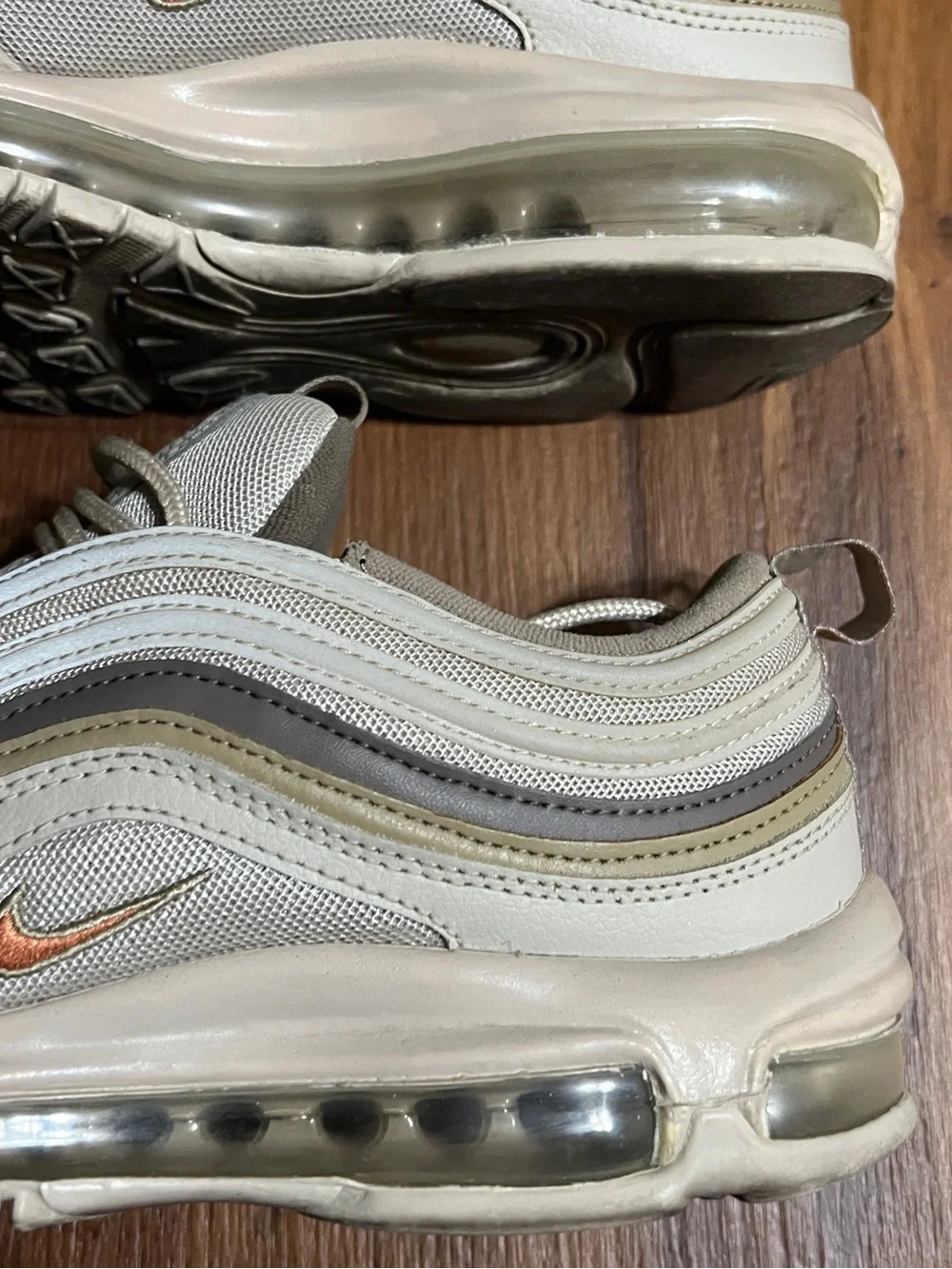Nike Air Max 97 Beige Men's Size 8.5 Cream Running Athleisure Shoes